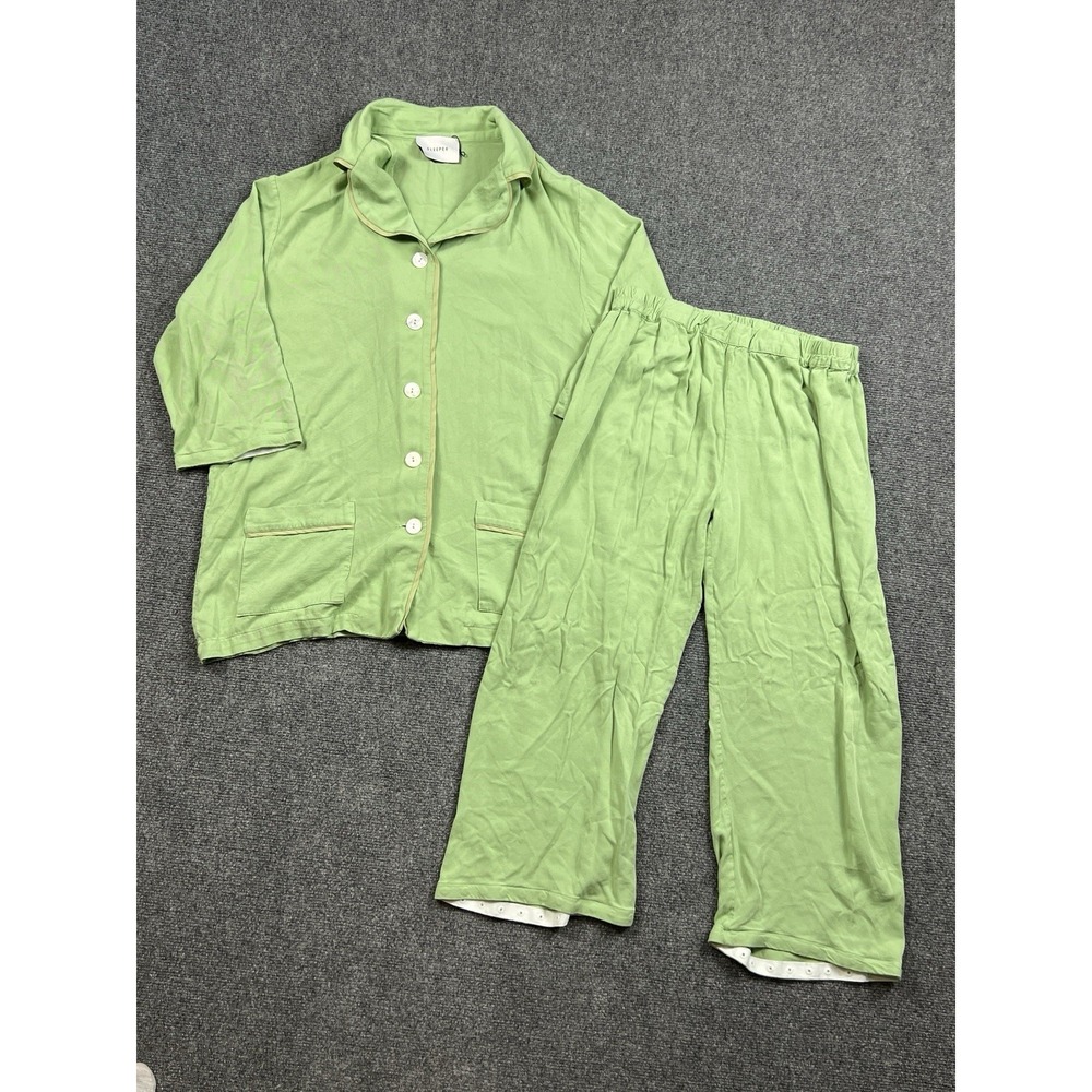Sleeper Party Pajamas Set Mint Green Viscose L Luxury Loungewear